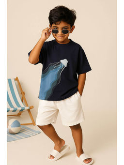 Tales & Stories - Boys Navy Blue Cotton T-shirt