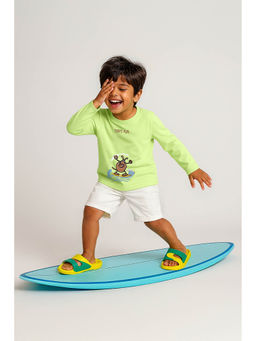 Tales & Stories - Boys Green Printed Cotton T-Shirt