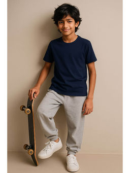 Tales & Stories - Boys Navy Blue Cotton T-Shirt