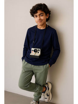 Tales & Stories - Boys Navy Blue Cotton T-Shirt