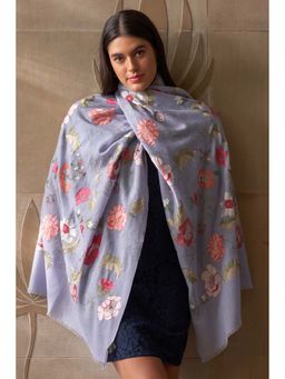 MAULI CASHMERE - A Perfect Bloom Embroidered Pure Cashmere Stole
