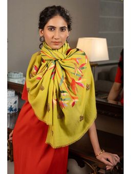 MAULI CASHMERE - Paradise Bloom Embroidered Wool Silk Stole