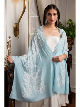MAULI CASHMERE - Victoria Embroidered Wool Silk Stole