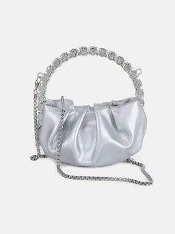 Kazo - Rhinestone Silver Mini City Sling Bag