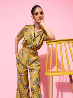 ANVI Be Yourself - Women Yellow String Knot Top