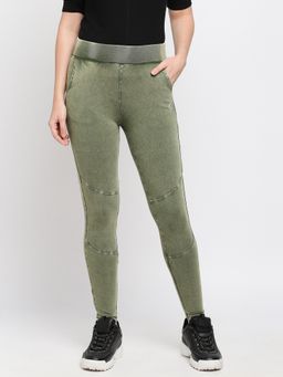 Being Human - Olive Slim Fit Women's Cotton Leggings By Being Human Clothing