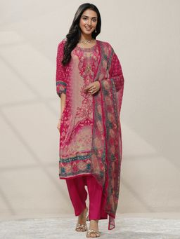 Libas - Printed Muslin Straight Kurta with Pant and Dupatta