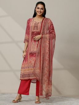Libas - Printed Muslin Straight Kurta with Pant and Dupatta