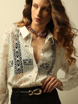 VERO MODA - White Lace Shirt