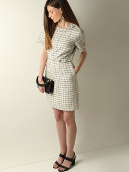 VERO MODA - Off White Tweed Shift Dress
