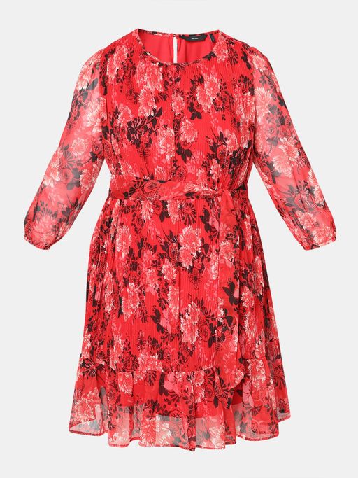 chinese dress ladies Dark Red Cut-Work Midaxi Dress