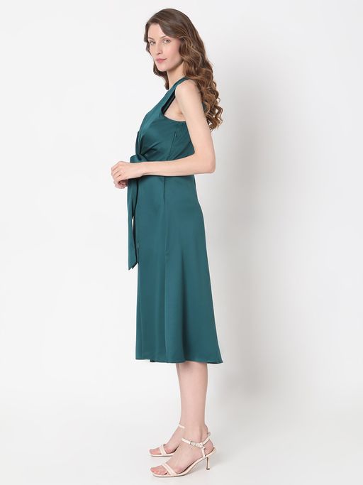 Buy VERO MODA Dark Green Sleeveless Midi Dress Online