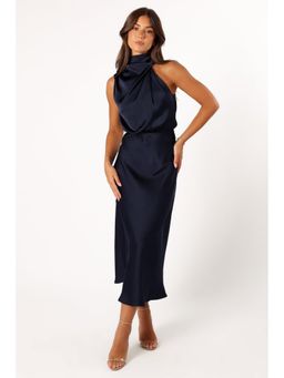Petal & Pup - Anabelle Halter Neck Midi Dress - Navy