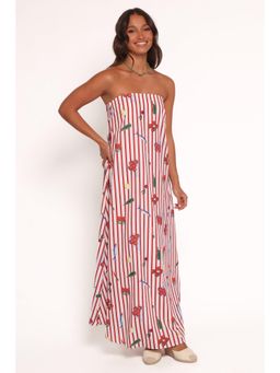 Petal & Pup - Soph Strapless Maxi Dress - Red Picnic Stripe