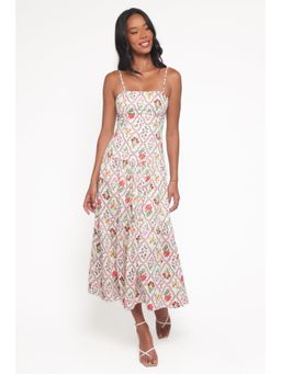 Petal & Pup - Botanique Midi Dress - Coral Wildflower