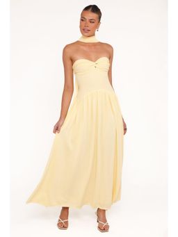 Petal & Pup - Flaxton Maxi Dress with Scarf - Butter Yellow