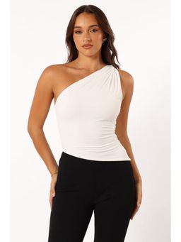 Petal & Pup - Samantha One Shoulder Top - White