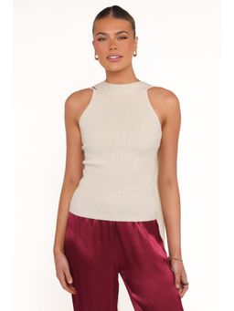 Petal & Pup - Rhea Halterneck Top - Cream Gold