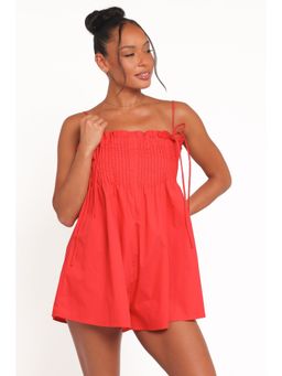 Petal & Pup - Liora Pleated Playsuit - Red