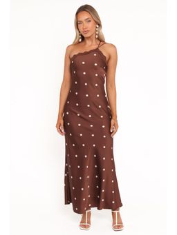 Petal & Pup - Anika Maxi Dress - Brown Polka Dot