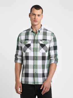 The Bear House - Men Multi Color Checked Slim Fit Cotton Casual Shirt