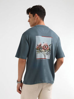 Arrow Newyork - Men Green Relaxed Fit Graphic Printed T-Shirt