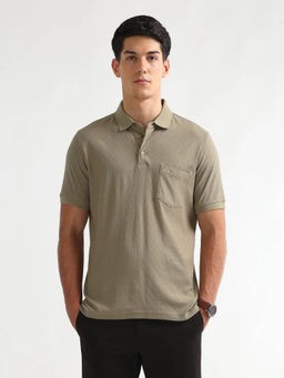 Arrow - Men Grey Textured Polo T-Shirt