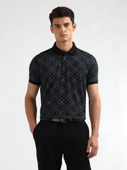 Arrow - Men Black Printed Regular Fit Polo T-Shirt