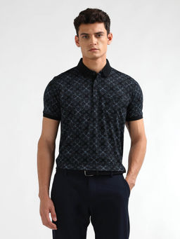 Arrow - Men Black Printed Regular Fit Polo T-Shirt