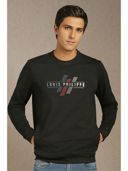 Louis Philippe - Men Black Printed Sweatshirt