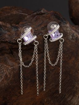 E2O - Classic Silver Plated Cz Dangler Earring