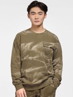 Jack & Jones - Green Printed Co-ord Sweatshirt