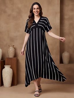Black & Blah Blah - Printed A-Line Dress