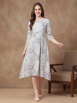 Black & Blah Blah - Printed A-Line Dress