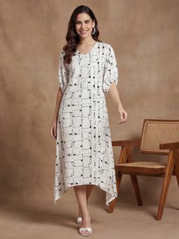 Black & Blah Blah - Printed A-Line Dress