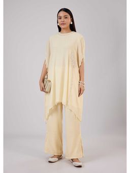 KALKI FASHION - Ivory Cotton Embroidered Co-ord Sets