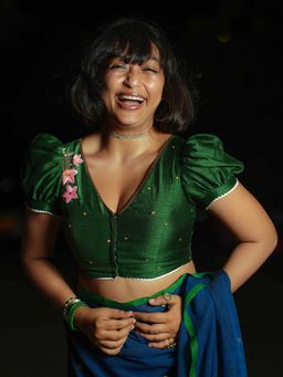 Suta - Green Hand-Embroidered Padded Blouse