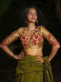 Suta - Viscose Blend Hand-Embroidered Padded Blouse
