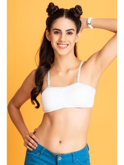 Clovia - Cotton Non-Padded Non-Wired Beginners Bra with Detachable Straps White