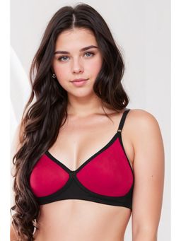 Clovia - Cotton Rich Solid Non-Padded Full Cup Wire Free T-shirt Bra - Black