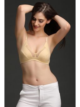 Clovia - Cotton Solid Non-Padded Full Cup Wire Free Everyday Bra - Beige