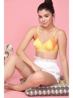 Clovia - Cotton Rich Solid Non-Padded Full Cup Wire Free Everyday Bra - Light Yellow