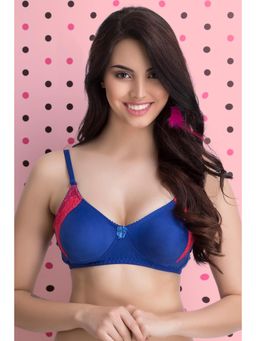 Clovia - Cotton Rich Solid Non-Padded Full Cup Wire Free Everyday Bra - Dark Blue
