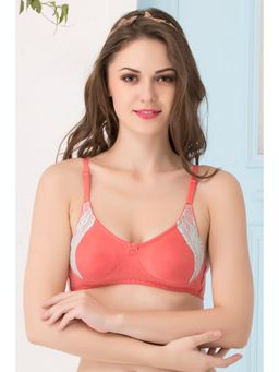 Clovia - Cotton Rich Solid Non-Padded Full Cup Wire Free Everyday Bra - Orange