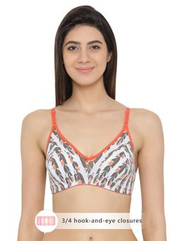 Clovia - Cotton Rich Non-Padded Non-Wired Printed Bra In Blue