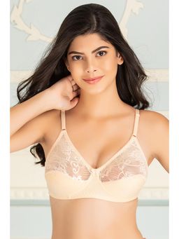 Clovia - Cotton Rich Solid Non-Padded Full Cup Wire Free Everyday Bra - Beige