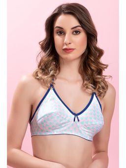 Clovia - Non-Wired Non-Padded Printed Bra with Racerback In Green Cotton