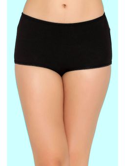 Clovia - Cotton High Waist Hipster Panty In Black
