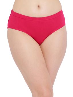 Clovia - Cotton Mid Waist Hipster Panty with Inner Elastic In Pink