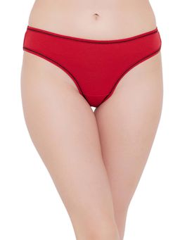 Clovia - Cotton Low Waist Bikini Panty In Red